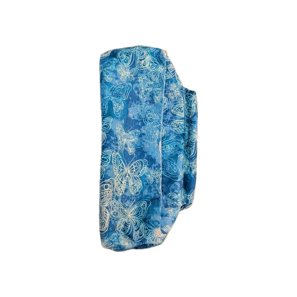 LL Bean Backpack Blue Butterflies Tons of Pockets Adjust Straps All Zippers Work